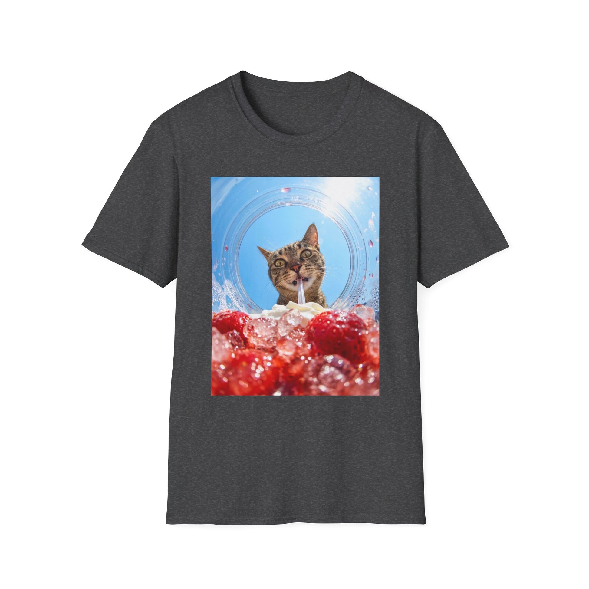 Berry Purrsty funny cat drinking shirt with strawberry drink graphic
Funny cat drinking t-shirt for cat lovers and boba fans
Cute cat graphic tee with wide-eyed cat sipping a drink
Kawaii cat lover shirt with strawberry drink design
Unisex cat t-shirt gift for cat moms and cat dads