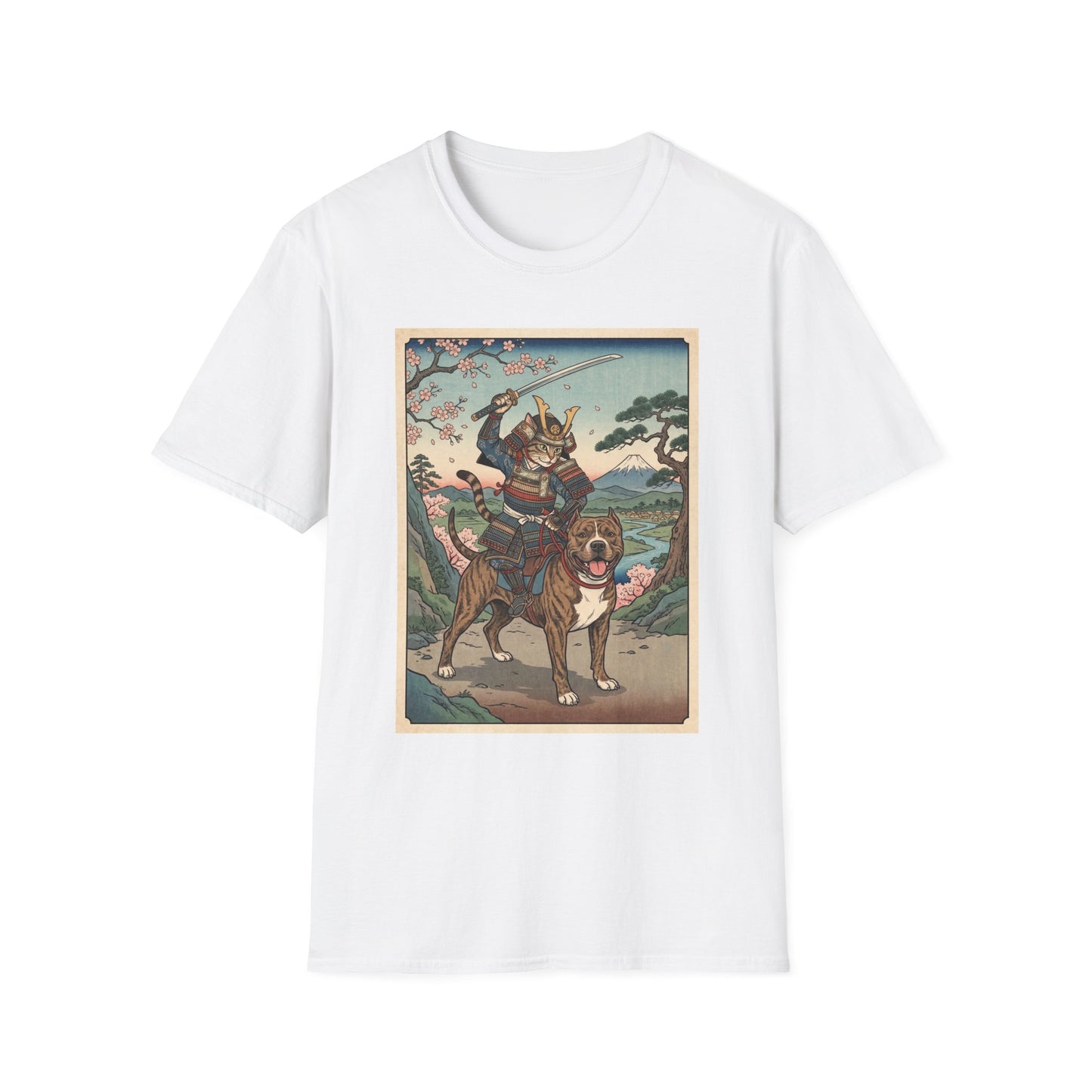 Samurai Cat T-Shirt, Japanese Art Cat Lover Gift, Funny Warrior Cat Graphic Tee, Anime Cat Shirt, Cat Dad Gift
