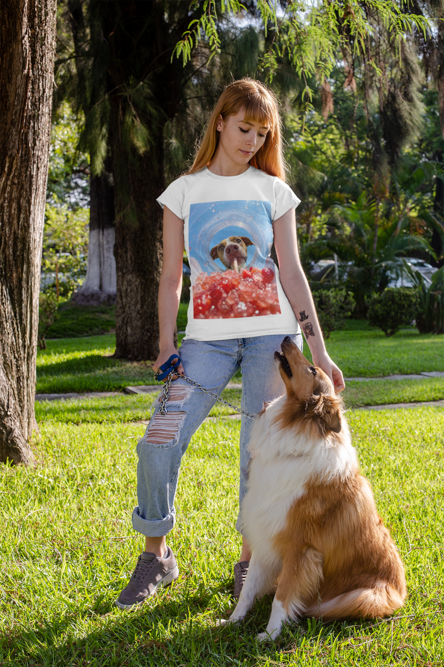 Funny dog drinking shirt with red berry drink graphic
Cute dog lover t-shirt featuring dog sipping through a straw
Summer drink dog graphic tee for dog moms and dog dads
Funny dog shirt with close-up dog and iced drink design
Unisex pet lover gift shirt with dog drinking artwork