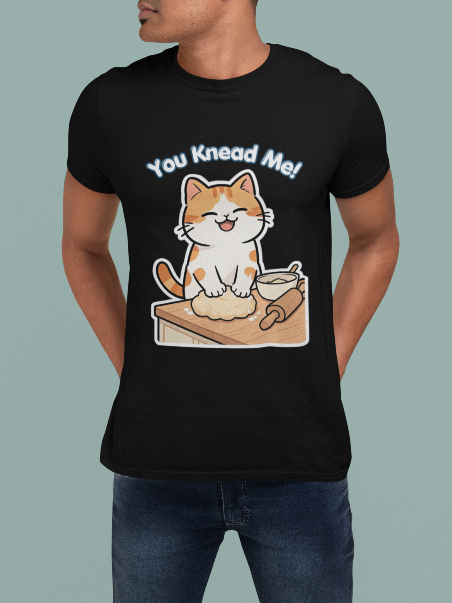 You Knead Me funny cat baking shirt with orange cat kneading dough
Cute baker cat t-shirt for cat lovers and bread lovers
Funny cat pun shirt with kitty kneading biscuits design
Unisex cat graphic tee gift for cat moms and bakers
Kawaii cat baking shirt with dough bowl and rolling pin