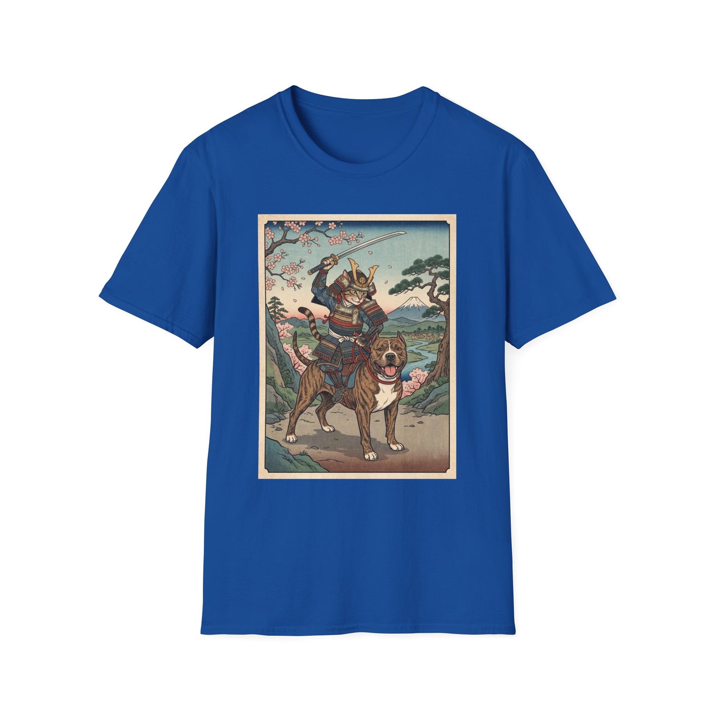 Samurai Cat T-Shirt, Japanese Art Cat Lover Gift, Funny Warrior Cat Graphic Tee, Anime Cat Shirt, Cat Dad Gift