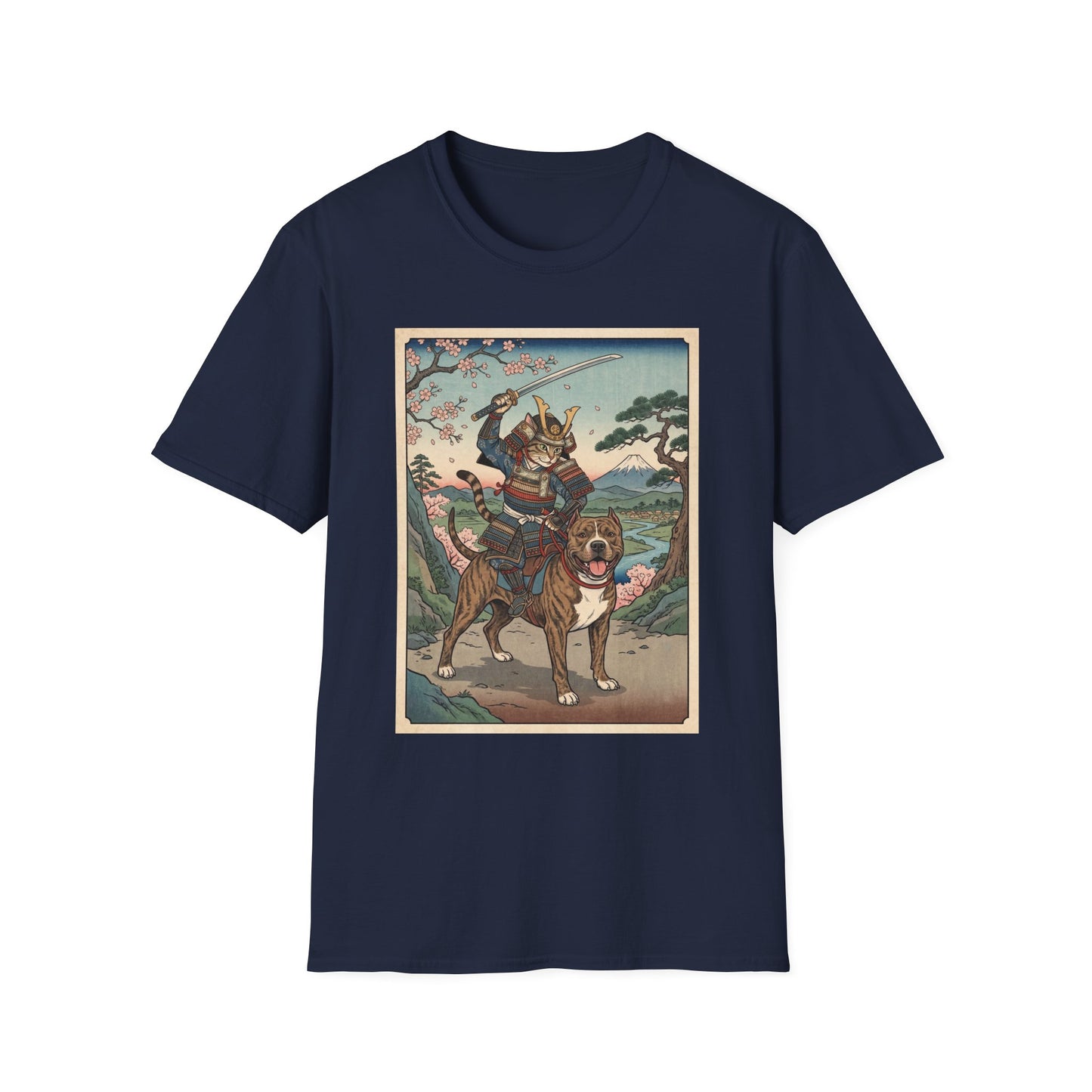 Samurai Cat T-Shirt, Japanese Art Cat Lover Gift, Funny Warrior Cat Graphic Tee, Anime Cat Shirt, Cat Dad Gift