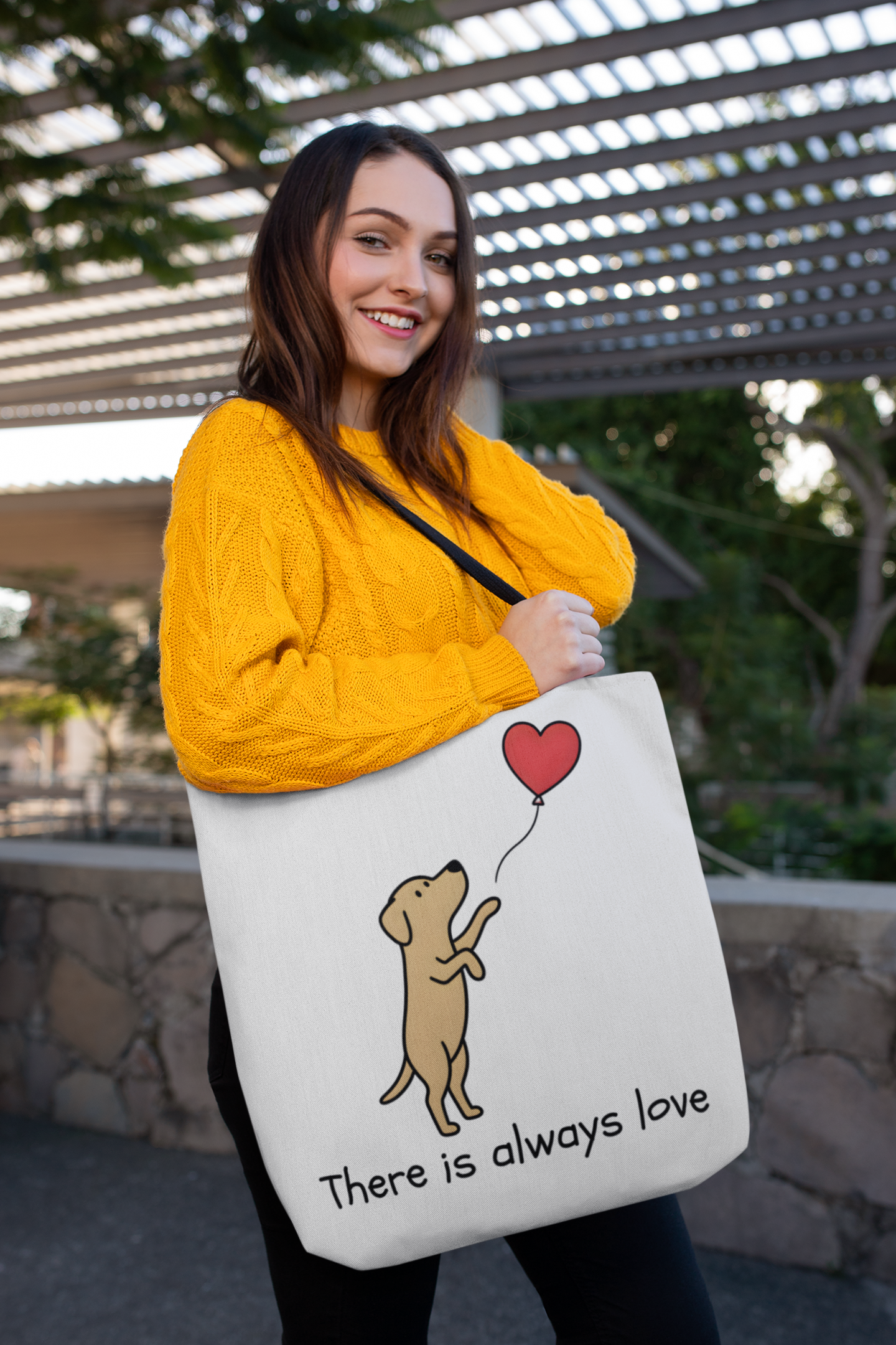 There Is Always Love | Dog Heart Balloon Tote Bag