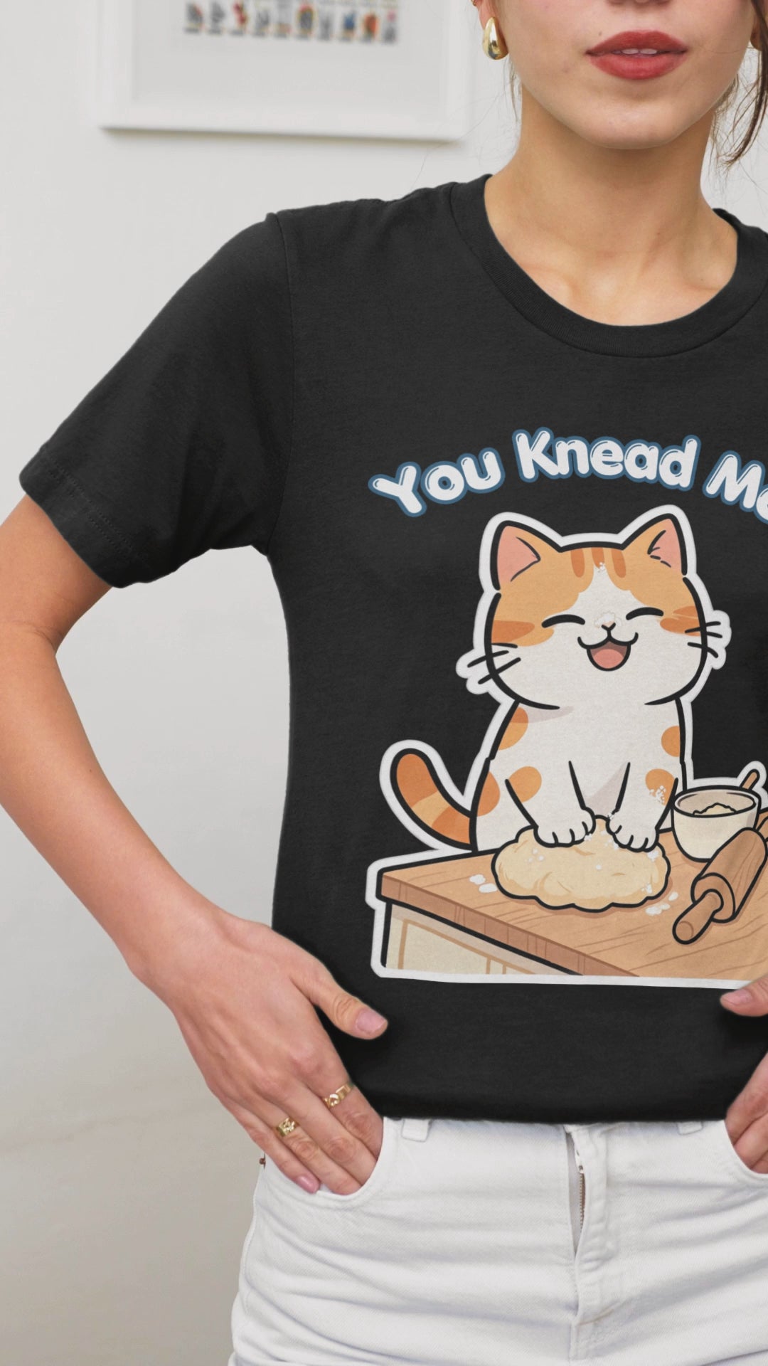 You Knead Me funny cat baking shirt with orange cat kneading dough
Cute baker cat t-shirt for cat lovers and bread lovers
Funny cat pun shirt with kitty kneading biscuits design
Unisex cat graphic tee gift for cat moms and bakers
Kawaii cat baking shirt with dough bowl and rolling pin
